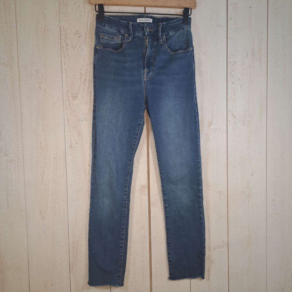 Good American Minimalist Grungecore Good Waist Skinny Jeans 0 High Rise Stretch